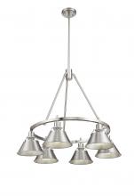  3306-6 PW-PW - Orwell PW 6 Light Chandelier in Pewter with Pewter shades